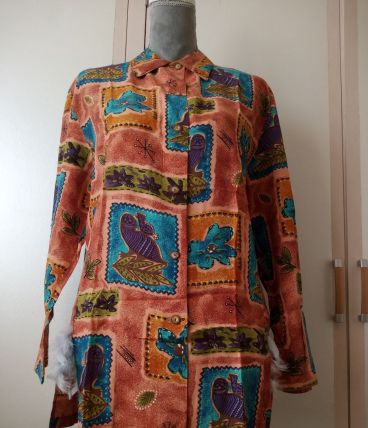 Chemise  droite multicolore Taille 42 création maison