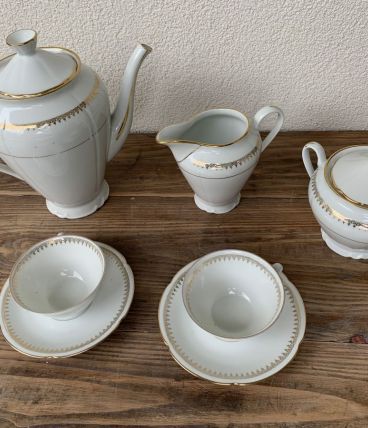 Beau service à thé en porcelaine de Sologne Larchevêque