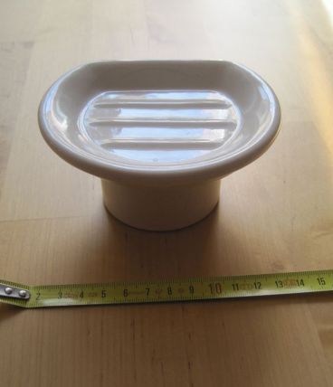 porte savon ancien en faïence épaisse vintage 