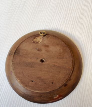 Assiette en bois vintage années 50s