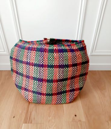 Magnifique Grand Sac Panier Africain violet rouge sans hanse