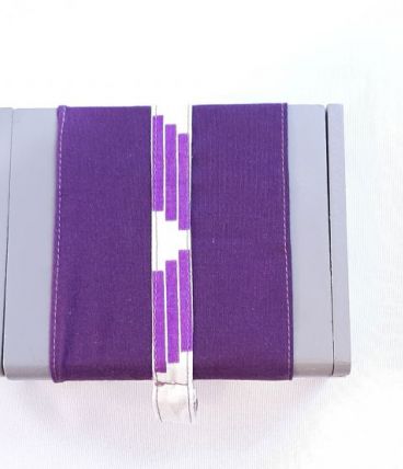 Jolie boîte en bois et tissus africain wax violet