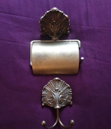 ensemble patère et porte rouleau pour salle de bain