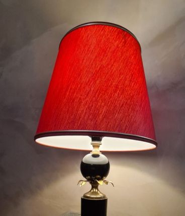 lampe deluxe 1970 , daus le gout barbier , abat jour liseret