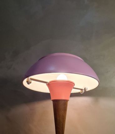 lampe alu art deco bauhaus 1940 rose   42x30 trace d usure n