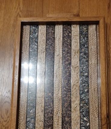 plateau de service en noyer fond décor céréales naturelles