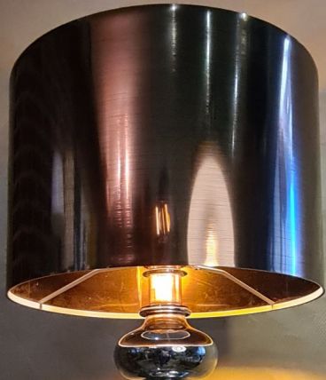 lampe a boules chromé type barbier deluxe  1980 abat jour st