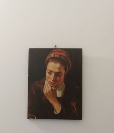 Reproduction '' la penceuse '' sur planche de bois 