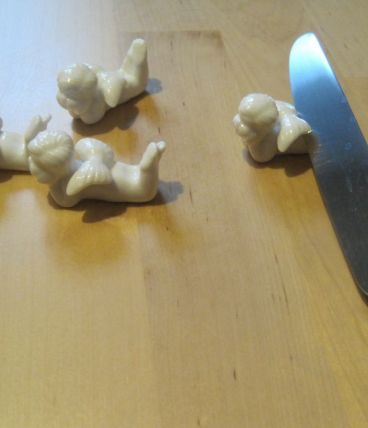 4,portes couteaux porcelaine