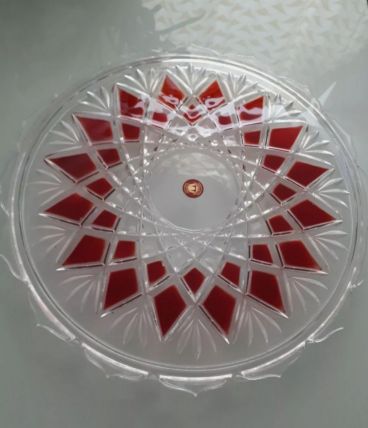 Plat à tarte ou fromage en cristal Walter Glass Germany