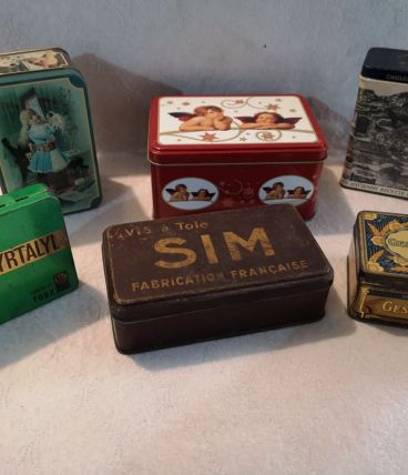 lot 6 anciennes petites et moyennes boites pubs 