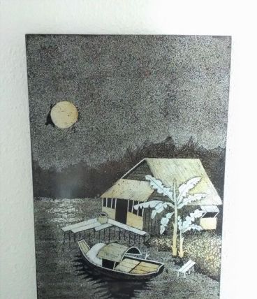 Tableau sur bois (années 80)