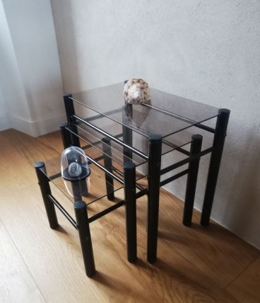 Tables gigognes en verre Yves Boutboul