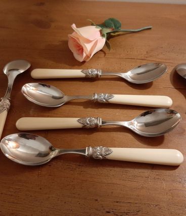 6 couverts vintage baroque ivoire