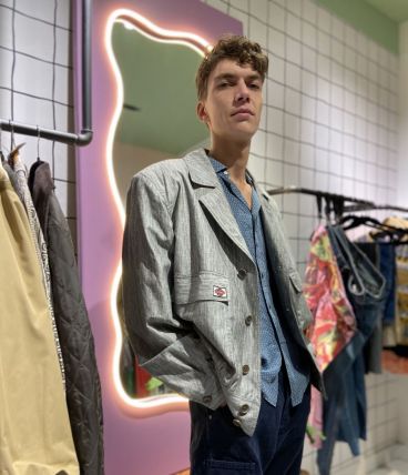 PIERRE CARDIN - VESTE GRIS TYPE BOMBERS