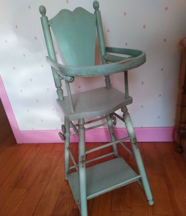 Chaise haute pour poupée années 50