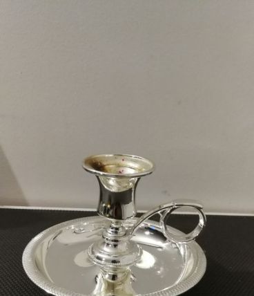 Bougeoir en métal argentée 