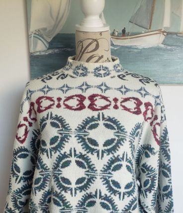 Pull jacquart vintage