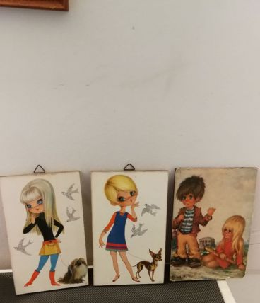 Trio de petits cadres style Poulbot