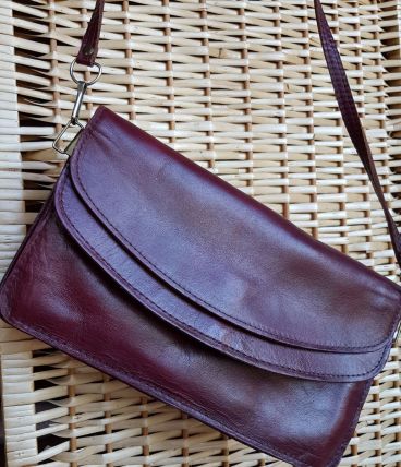 sac en cuir bordeaux