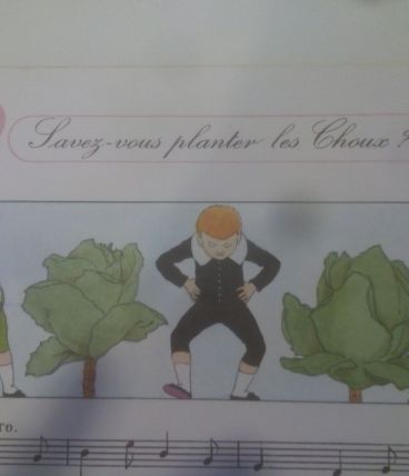 Illustration vintage "Savez-vous planter des choux"
