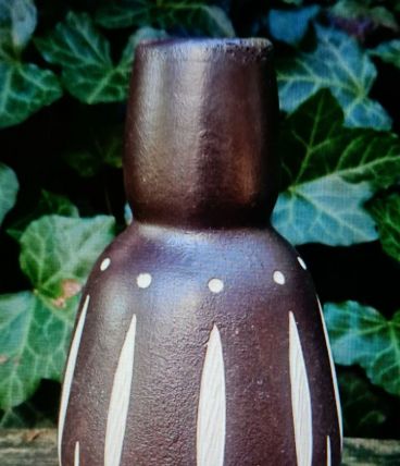 Vieux  Vase en Céramique DDR Piesche &amp; Mûres Décor Ritz Sgra