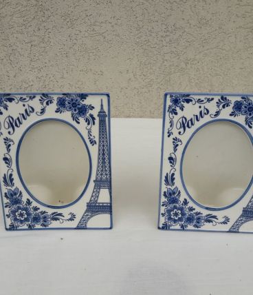 2 cadres porte-photos en céramique