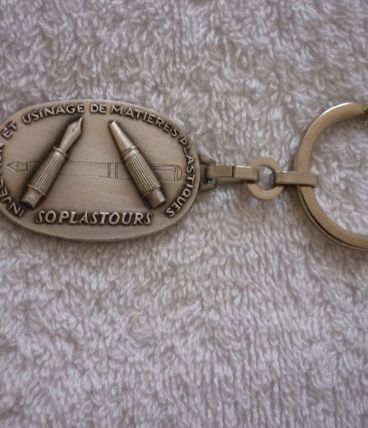 Porte-Clés  Bronze Argenté - Fabricant de Stylos Années 80