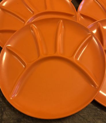 6 assiettes à fondue vintage