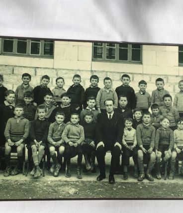 Photo d’école années 30/40 sur bois