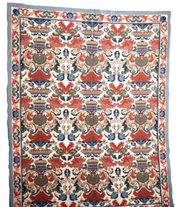 Tapis vintage Portugal Arraiolos fait main, 1P66
