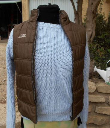 DOUDOUNE GILET MARRON IKKS QUASI NEUF T 34-36 
