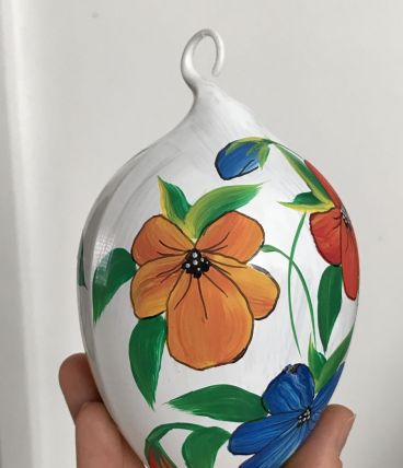 Collection Pâques, oeufs en verre peints à la main