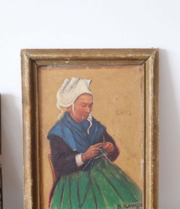 Huile sur panneau tisserande