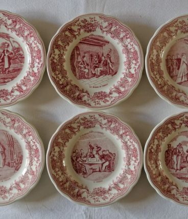 lot 6  assiettes à dessert Gien"un mariage à  la campagne"