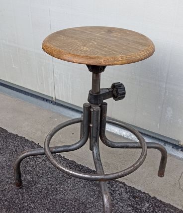 Tabouret industriel bois métal