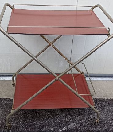 Desserte / bar en formica et acier années 60-70. 