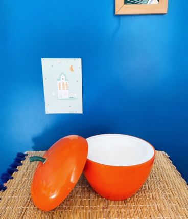 Seau à glaçons pomme orange vintage