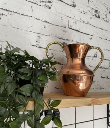 Vase en cuivre et laiton « LECELLIER VILLEDIEU »