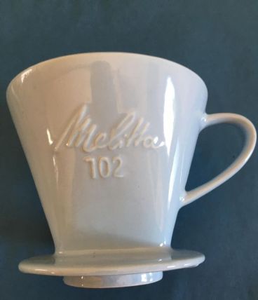 Porte-filtre à café en porcelaine couleur bleu pâle