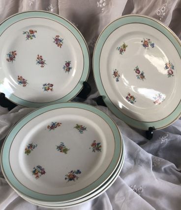6 assiettes plates KG Luneville