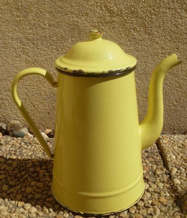 cafetière  ancienne  , acier  émaillé , vintage