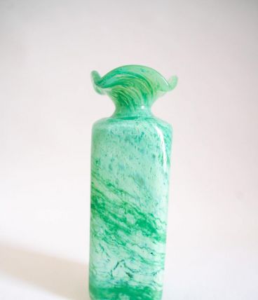 Vase Murano vintage vert, soliflore vert, années 70 