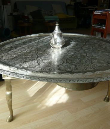 Plateau marocain en maillechort 