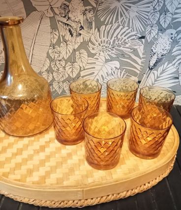 Service Italien vintage carafe et verres à eau 