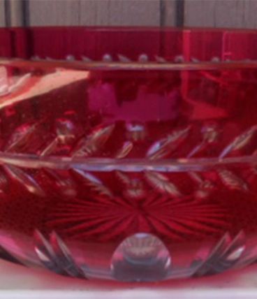 Grande coupe en cristal rouge de Saint Louis ancienne