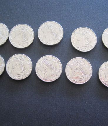 France lot 10 monnaies 10 francs 1986 type Jimenez