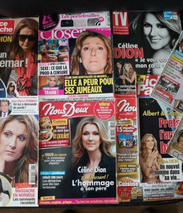 lot de revues sur celine dion 