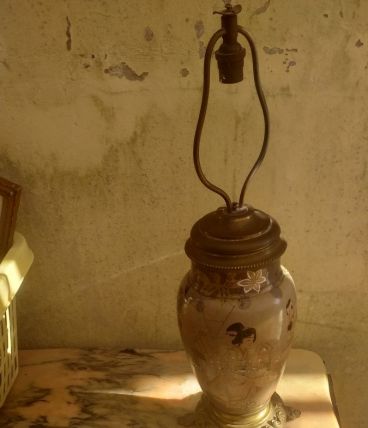 LAMPE CHINOISE 55 CM PORCELAINE FINE