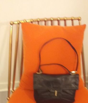 Beau sac en cuir LANCEL bleu marine 1950